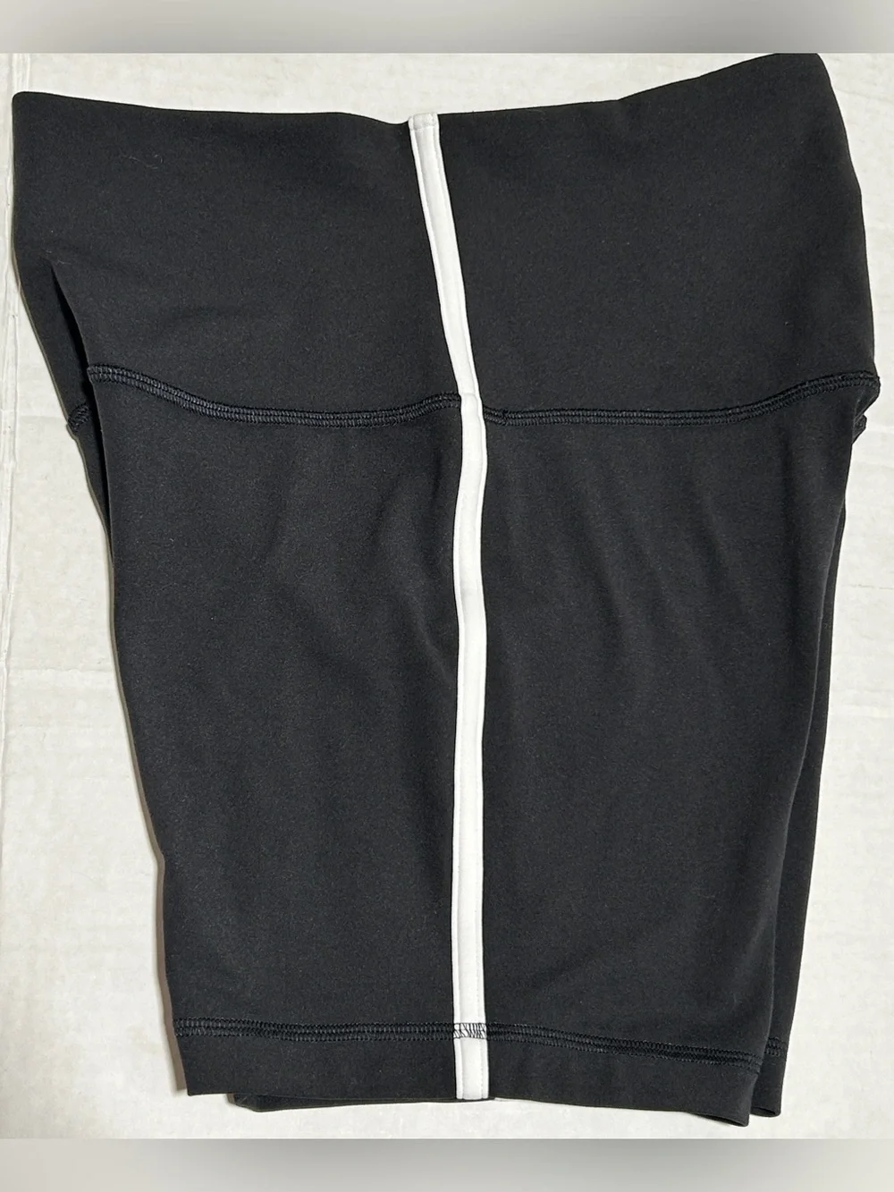 lululemon athletica Black Bike Shorts with White Side Stripe